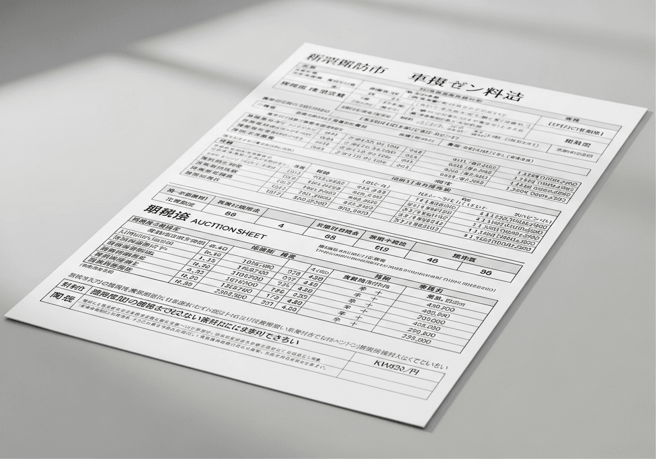 Sample Japanese auction sheet